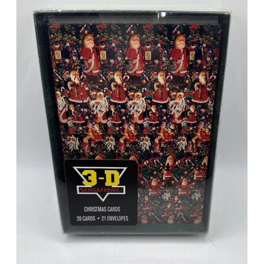 Hallmark 3-D Sensations Christmas Cards Merry Olde Santa 20 Cards 21 Envelopes